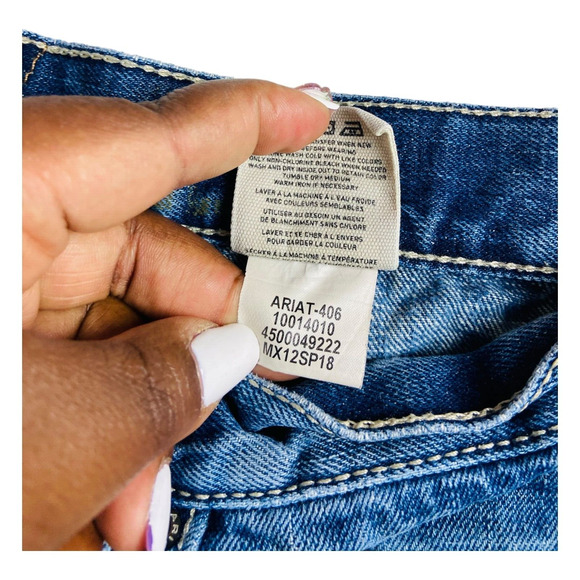 Ariat Mens Jeans Straight Medium Wash Blue Denim Jeans 100% Cotton W33 x L32 - Picture 11 of 14